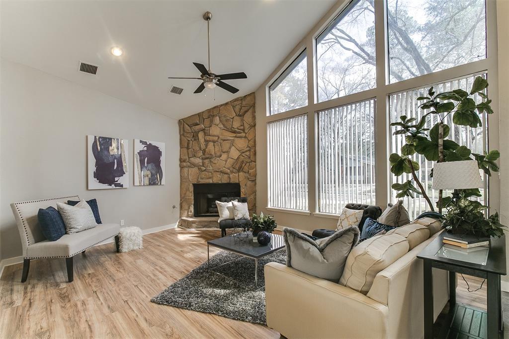 Image of living room taken after occupied home staging